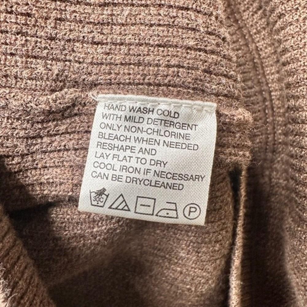 Tommy Bahama Mens Quarter Zip Ribbed Knit Pullover‎ Sweater Brown Size L Relaxed - Picture 7 of 8